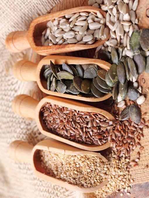 a variety of scooped seeds