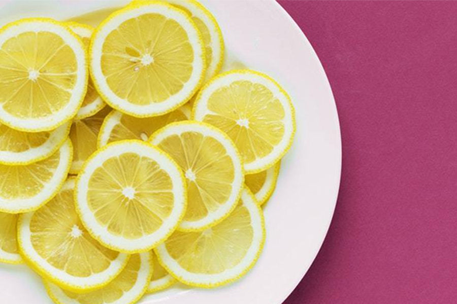 Sliced Lemons on a Plate
