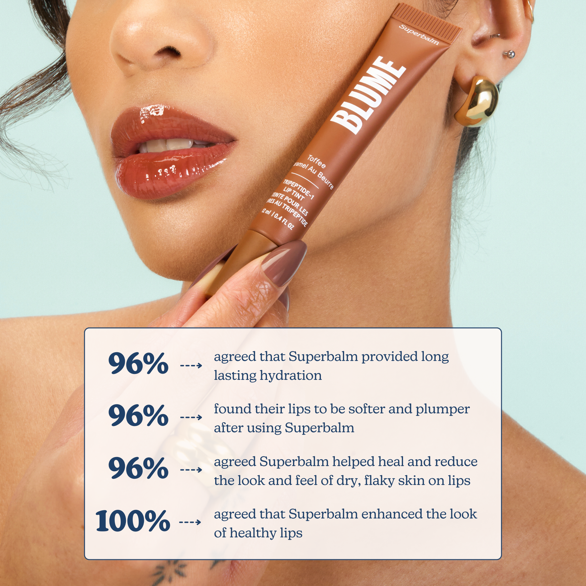 Superbalm Tripeptide-1 Lip Tint in Toffee