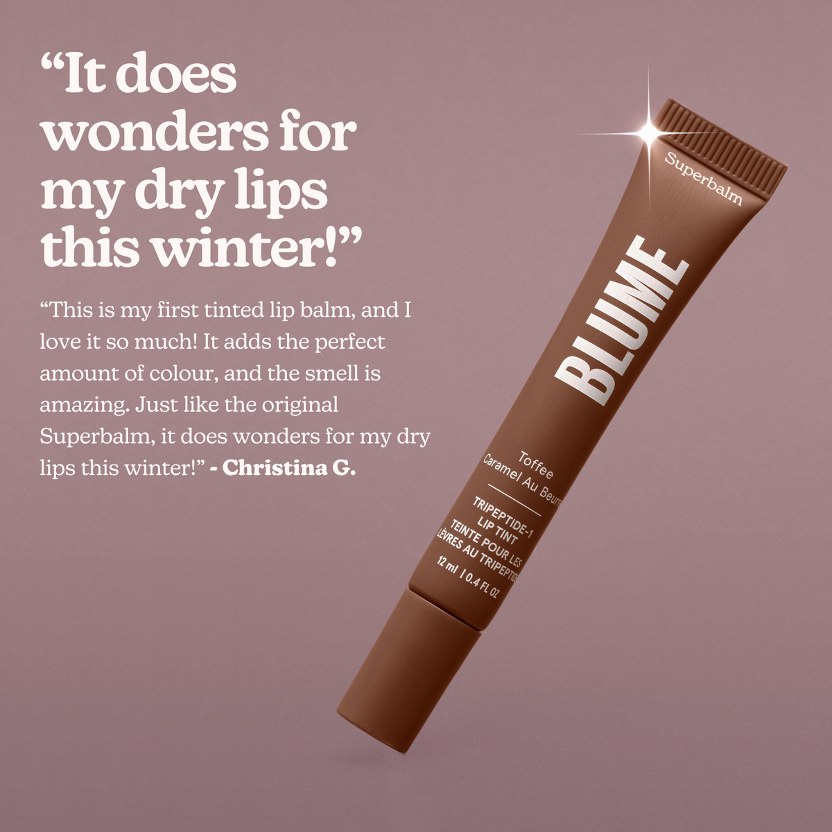 Superbalm Tripeptide-1 Lip Tint in Toffee