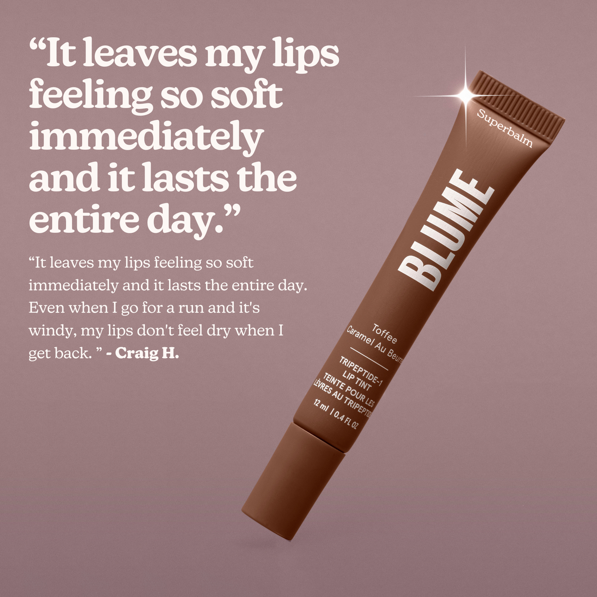 Superbalm Tripeptide-1 Lip Tint in Toffee