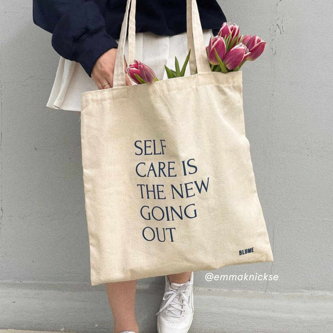 Self Care Tote - Cute Reusable Canvas Tote Bag | Blume